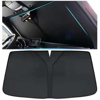 FUDGENGNP Sonnenschutz Auto Frontscheibe für Audi A1 A1 S-Line A1 Sportback A1 S A2 A3 S-Line A3 8P 8V A3 1995-2024, Windschutzscheibe UV-Schutz Faltbar Sonnenschirm Innen Zubehör,Black