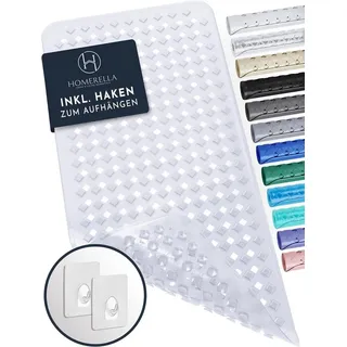 Homerella homerella® Badewannenmatte rutschfest 88x39cm, INKL. HAKEN, Rutschfeste Badematte BPA frei, Duschmatte rutschfest, Antirutschmatte Badewanne, Rutschmatte Badewanne, schimmelresistent&maschinenwaschbar