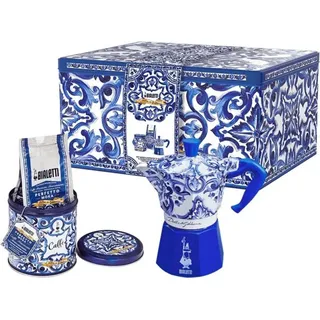 Bialetti 0005414, Mokka-Kanne, Blau, Weiß, 3 Tassen, Gemahlener Kaffee, 1 Stück(e) - Blau/Weiß