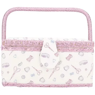 Extra großer Nähkorb, Vintage-Nähkorb, Handgemachte Nähkorb Kit Nähkorb-Organizer zur Aufbewahrung von Nadeln, Fäden, Maßbändern, Fingerhüten und anderem Nähzubehör