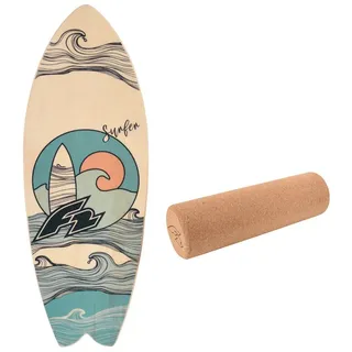 F2 Set Balance Board Surfer 76x28cm mit Korkrolle