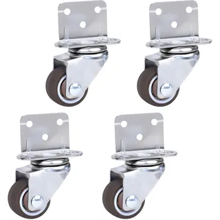 Rollen für Möbel, Tischrollen 4er Set, Möbeltransportrollen mit L-Montageplatte, Möbel rollen, Rollen für Tisch, Möbelrollen Klein für Krippen, möbel, Blumenständer