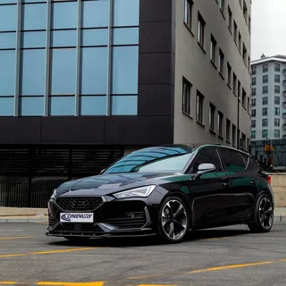 Frontlippe Frontspoiler kompatibel mit Cupra Leon 2020-2024 mit ABE TÜV Schwarz Glänzend