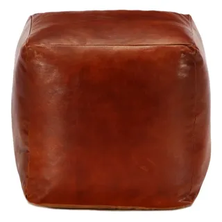 vidaXL Pouf Hellbraun 40 x 40 x 40 cm Echtes Ziegenleder