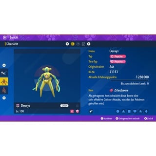 PVP Shiny Deoxys 6IV | LVL 100 | Pokemon Karmesin / Purpur / Violet / Scarlet