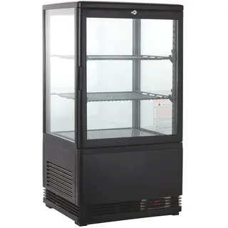 GastroHero Kühlvitrine ECO 58 Liter, LED-Beleuchtung, 2 Roste, schwarz