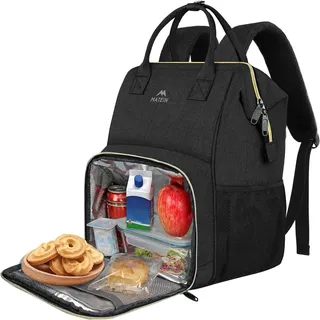 MATEIN Lunch Rucksack für Frauen, isolierter Kühlrucksack Lunchtasche mit USB-Ladeanschluss für Männer, 15,6 Zoll Laptop College Rucksack Lunchbox Computer Tasche für Picknick Arbeit Reisen