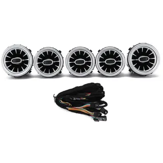 Akozon 5pcs W205 LED Luftdüsen, Turbo Air Vent, Lüftungsdüsen 64 Farbe Front LED Turbine Luftauslass Umgebungslicht Kit für C GLC-Klasse W205 2019-2021