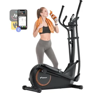 Merach Crosstrainer, Ellipsentrainer für Zuhause bis 150 kg, Heimtrainer, 16 Widerstandstufen, 6kg Schwungrad, Heimfitness