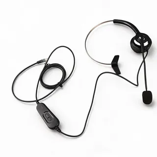 Telefon Headset mit RJ9 Buchse, Freisprech Callcenter Headset mit Mikrofon und Audiosteuerung für Skype, Business, Office, Webseminare