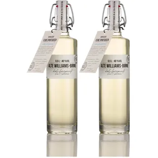 BIRKENHOF Brennerei | Alte Williams Birne - feine holzfassgereifte Spirituose | (1 x 0,5l) - 40% vol. (Packung mit 2)
