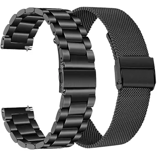 Metallarmband Kompatibel für Kospet Tank M2/Kospet Tank T2, Edelstahlarmband für Kospet Tank M2/T2 für Herren Smartwatch Zubehör (Schwarz+Schwarz)