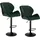2er Set Tresenhocker Bistrohocker Designer Hocker Rückenlehne höhenverstellbar drehbar Samt Stahl Dunkelgrün