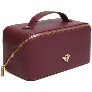 Luxuriöser Kosmetikkoffer von Alice Wheeler London, Zugkoffer, Kosmetiktasche, Kosmetiktasche, Make-up-Tasche für Damen, 3 verschiedene Größen, beere, Eine Größe, Ausklappbarer Kosmetikkoffer