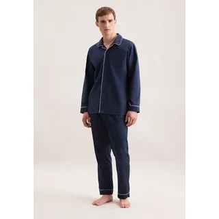 Seidensticker Schlafhose SEIDENSTICKER, Herren, Gr. 52, Normalgrößen, blau (navy), 100% Baumwolle, unifarben, Hosen Schlafhose