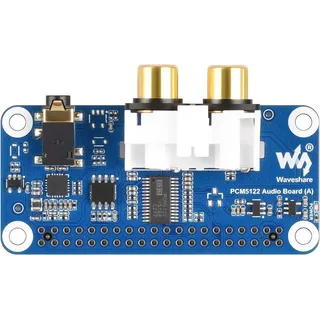 Waveshare PCM5122 Stereo-DAC Audio-Erweiterung für Raspberry Pi, I2S, 384kHz, 32 Bit, RCA, Klinke