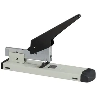 Relaxdays 4 x Heftgerät Profi, 100 Blatt Heftleistung, für 24/6 Klammern, bis 70 mm Einlegetiefe, großer Bürotacker, grau