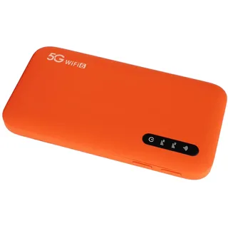 5G WiFi Mobile Hotspot für Reisen, Hochgeschwindigkeits -Hotspot -Router mit SIM -Kartensteckplatz, 6100 MAh Tragbarer Hotspot mit USB -Kabelunterstützung 16 Geräte Orange