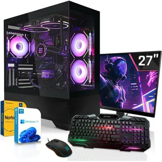 SYSTEMTREFF Gaming Komplett Set - Ryzen 9 9950X3D - Nvidia GeForce RTX 5090 32GB - 32GB DDR5 - 2TB NVMe - 27 Zoll TFT - Windows 11 Pro - Desktop PC