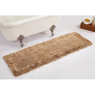 Better Trends Badteppich aus 100% Baumwolle in Shaggy-Bordürsten-Kollektion – ultraweich, Plüsch, saugfähig, getufteter Badläufer für Badewanne, Dusche und Badezimmer, 50,8 x 152,4 cm, Beige