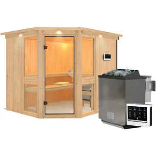 inkl. 9 kW Ofen + Steuergerät Easy Bio + Dachkranz