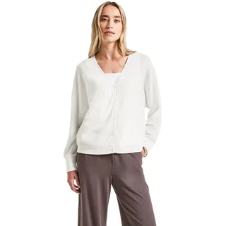 STREET ONE Strickjacke V-Ausschnitt Weiß 36