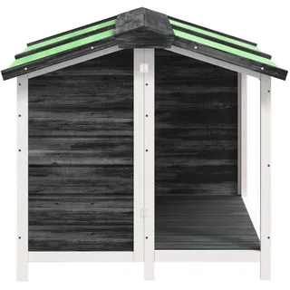 vidaXL Hundehütte Grau 96x87x80,5 cm Massivholz Kiefer