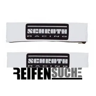 Schroth Gurt-Zubehoer - 2" Gurtpolster silber mit schwarz/silbernem SCHROTH RACING Logo