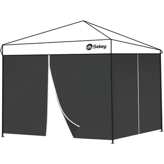 Sekey Seitenwände für Pavillon 3x3 2 Stück Schwarz 3 x 3 m