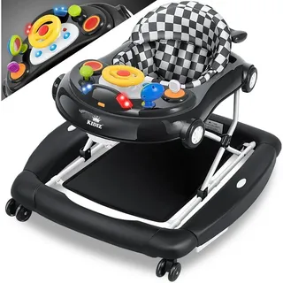 Kidiz KIDIZ® 4in1 Lauflernhilfe Babywalker Spiel- und Lauflernwagen Gehfrei - Schaukelfunktion Babywippe mit Rollen, Licht, Musik ,Spielecenter Esstisch Laufstuhl Laufhilfe babys ab 6 Monaten Klappbar