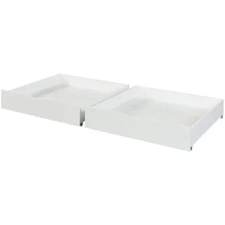 [en.casa] - Bettkasten 2er Set Ydre 97,5x92x22 cm Weiß