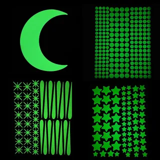 KOLZEMV Leuchtsterne Kinderzimmer Leuchtsterne Selbstklebend 349 Stück Sternenhimmel Aufkleber Kinderzimmer Deko Sternenhimmel Kinderzimmer Junge Wandsticker Selbstklebend Mädchen Babyzimmer Deko