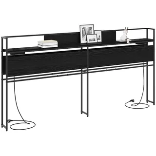 vidaXL Stauraum-Kopfteil Schwarz Eichen-Optik 200 cm Holzwerkstoff