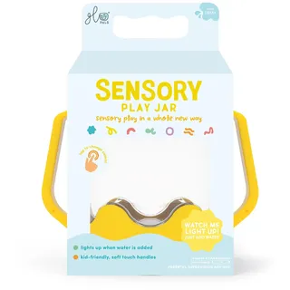Glo Pals, Sensorik-Füllglas, Spiel für Kinder ab 18 Monaten, unterstützt die sensorische und kognitive Entwicklung, Gelb, 10x8 cm