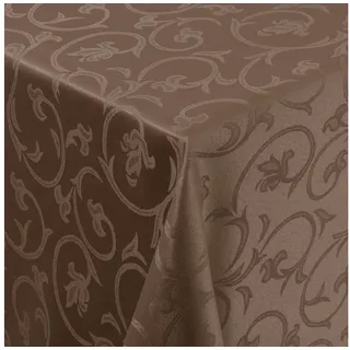 Moderno Tischdecke Tischdecke Stoff Damast Barock Jacquard Ranken Design mit Saum, Eckig 130x250 cm braun Eckig 130x250 cm