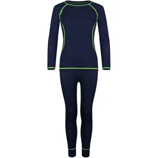 TROLLKIDS Merino Funktionsunterwäsche-set - Navy / Viper Green - 116 cm