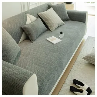 TUWENA Sofahusse Sofa Überzug, Sofaschoner rutschfest,Waschbar Sofabezug L Form Ecksofa grau