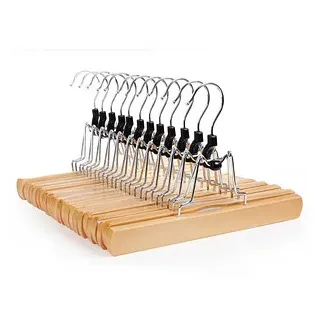 SONGMICS Hosenbügel platzsparend braun, 12 St.