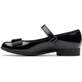 CLARKS Mädchen Scala Tap K Geschlossene Ballerinas, Black Pat 507, 28 EU