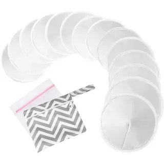 Oiomniv Bio Wiederverwendbare Stilleinlagen 14er Pack, Waschbare Stillpads | Aus Bambus-Viskose, Weich und Saugstark, Hautfreundlich und Nachhaltig, mit Wäschesack und Reisebeutel für Stillzeit