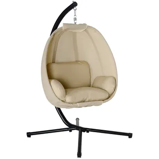 Outsunny Hängesessel oval Khaki 1-Sitzer mit Gestell 