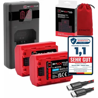 Baxxtar Pro NP-FZ100 Kamera-Akku (2X 2600mAh - Generation IV) - Laden mit PD MaxPerformance USB-C (1500 mA) 1618582