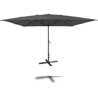 METRO PROFESSIONAL Sonnenschirm quadratisch, Aluminium, 4 x 4 m, wasserabweisend, anthrazit/grau