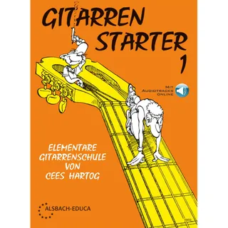 Alsbach Educa Gitarrenstarter - Band 1 | Elementare Gitarrenschule | Notenbuch für Anfänger der klassischen Gitarre mit Online-Audio | Einfache Gitarrenmethode | Liederbuch mit Volksmusik, Blues, klassische Stücke