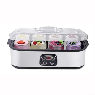 Haushalts-Joghurt-Maschine, 1600 ml Kapazität, Edelstahl, elektrische Pudding-Maschine, einstellbare Temperatur, Joghurt-Maschine für Zuhause (Regel von 110 V)