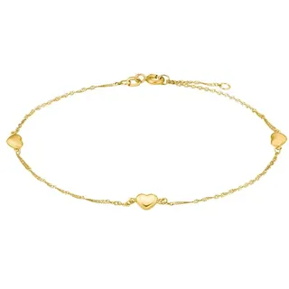 amor Fußkette für Damen und Herren, Unisex, Gold 375 | Herz Fußketten  