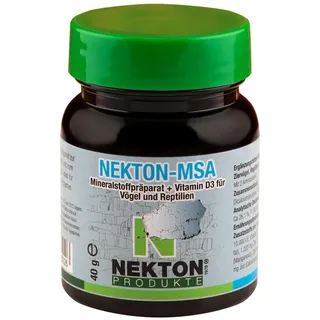 NEKTON-MSA | Hochwirksames Mineralstoffpräparat für Ziervögel, Reptilien und Amphibien | Made in Germany (40g)