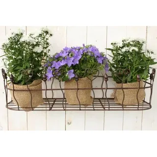 Pflanzkorb für die Wand 74 cm breit Wandkorb aus Metall Blumenkorb Wandmontage
