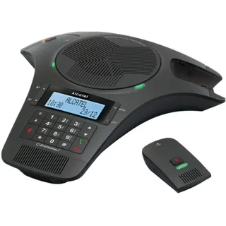 ALCATEL Conference 1500 - Analoges Gerät mit hoher Audioqualität - Büro/Home Office - Kleiner Besprechungsraum - 2 abnehmbare DECT-Mikrofone - Beleuchtetes Display mit Anrufer-ID - Freisprechfunktion