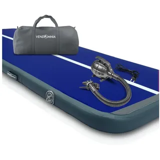 VENDOMNIA Gymnastikmatte AIRTRACK - Fitness Sport 1/2/3/4/5/6/7/8m Farbwahl (elektrische Luftpumpe aufblasbar PVC Dicke:10/20cm), Tumbling Tracking Gymnastik Yoga Air Track Matte blau|grau 300x100x10cm
